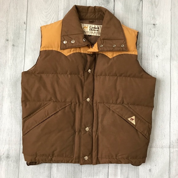 Coats | Vintage 7s Camel Fill Down Vest 